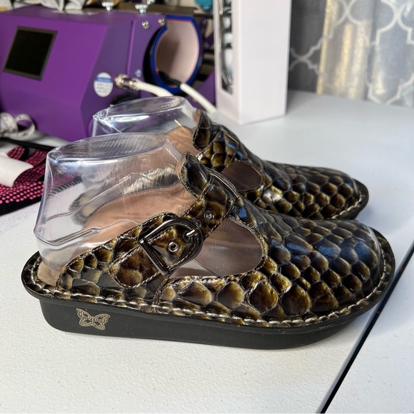 Alegria Shoes - ALEGRIA ALG-814 Women's Snake Reptile Print Clog Shoes Size EU 35